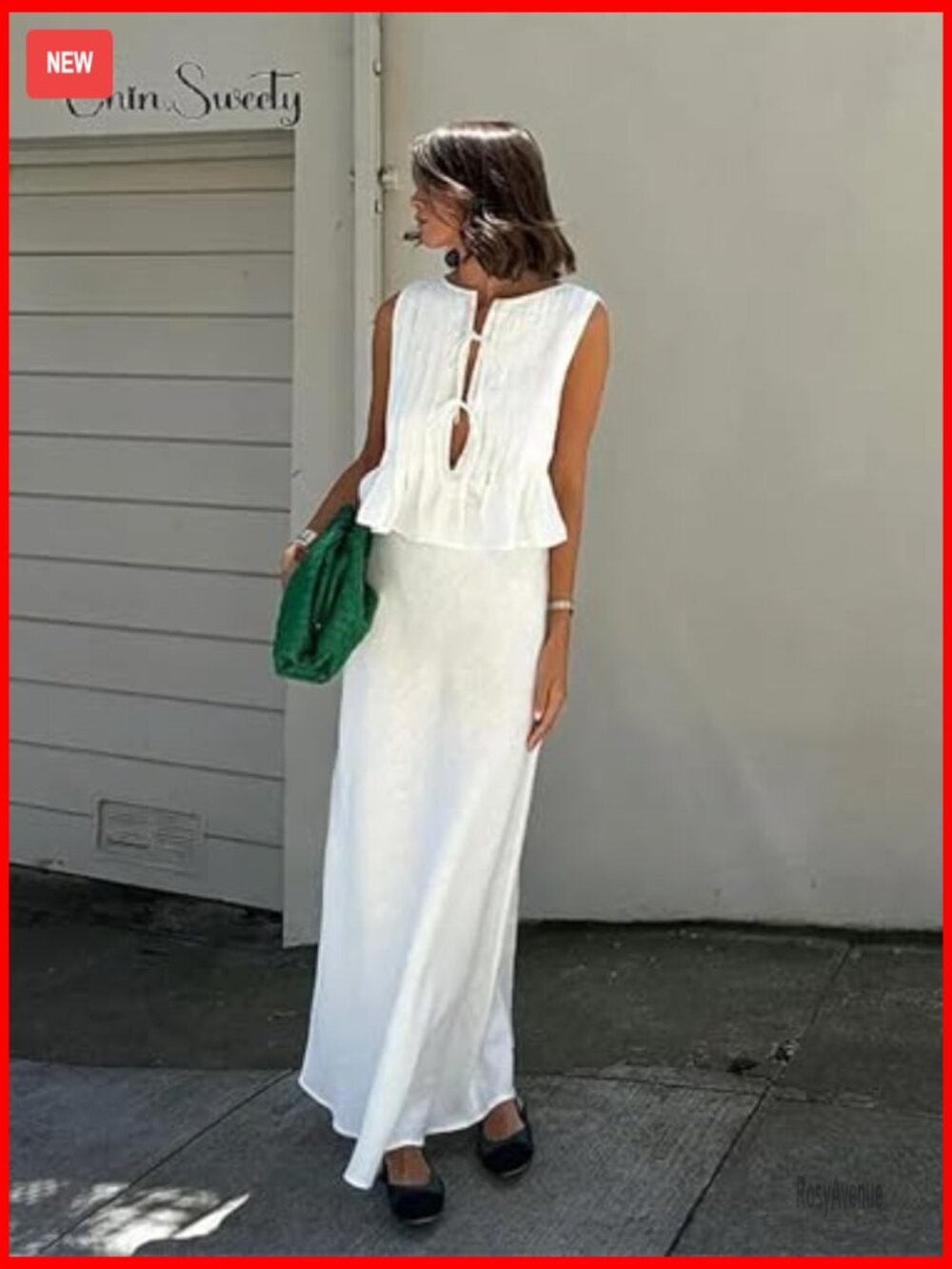 Tie Front Sleeveless Ruffle Tank Top Y2K Babydoll Top Pleated - Picture 2 of 6